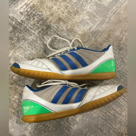 ADIDAS Soccer SUPER SALA Indoor Soccer Shoes Blue/White/Green Mens Size 8.5 - Picture 8 of 9